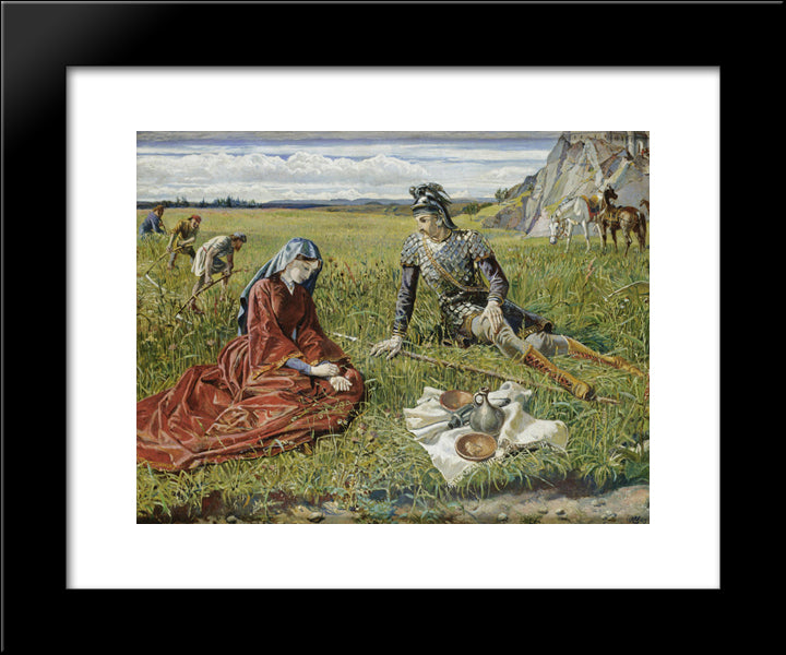 Ruth And Boaz 20x24 Black Modern Wood Framed Art Print Poster by Crane, Walter