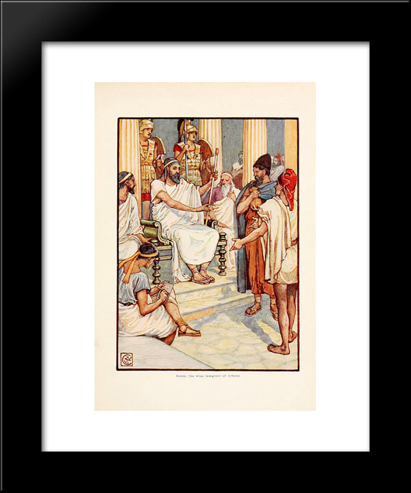 Solon, The Wise Lawgiver Of Athens 20x24 Black Modern Wood Framed Art Print Poster by Crane, Walter