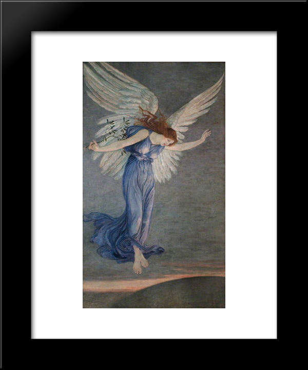 The Angel Of Peace 20x24 Black Modern Wood Framed Art Print Poster by Crane, Walter