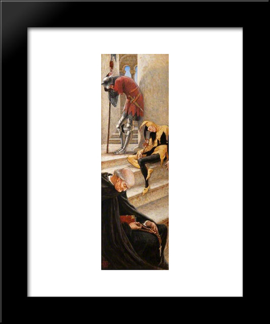 The Briar Rose (Triptych, Left Wing) 20x24 Black Modern Wood Framed Art Print Poster by Crane, Walter