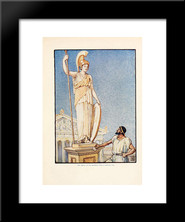 The Figure Of The Goddess Was A Colossal One 20x24 Black Modern Wood Framed Art Print Poster by Crane, Walter