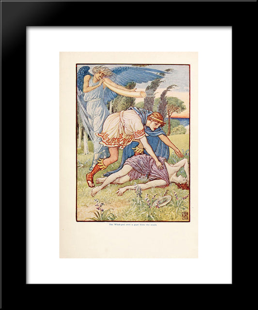 The Wind - God Sent A Gust From The South 20x24 Black Modern Wood Framed Art Print Poster by Crane, Walter