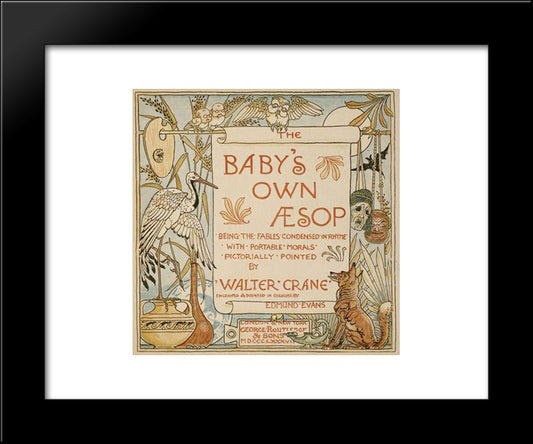 Title Page Of Baby'S Own Aesop 20x24 Black Modern Wood Framed Art Print Poster by Crane, Walter