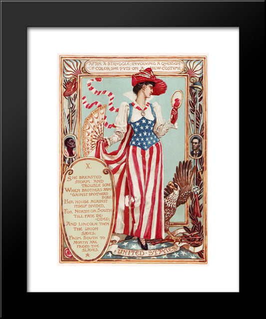 United States 20x24 Black Modern Wood Framed Art Print Poster by Crane, Walter