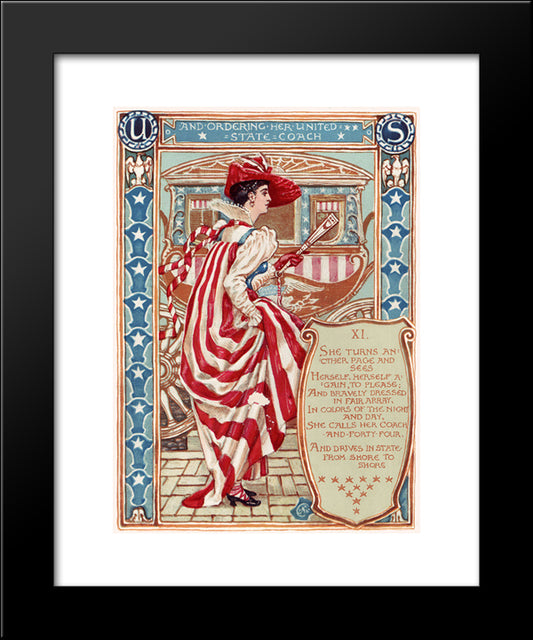 United States 20x24 Black Modern Wood Framed Art Print Poster by Crane, Walter