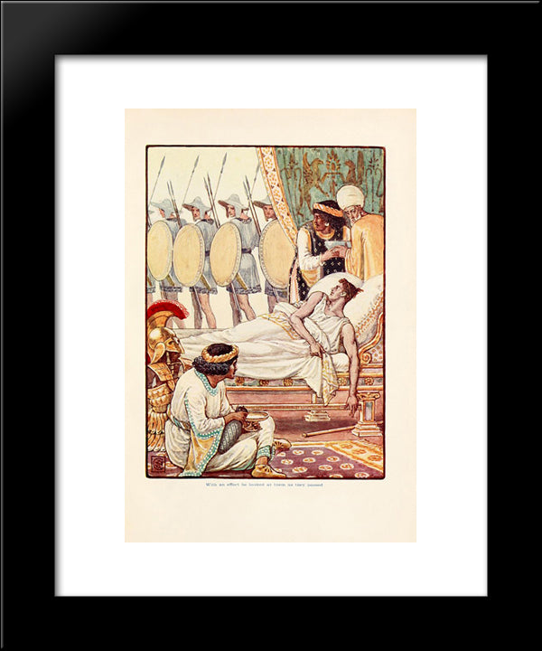 With An Effort He Looked At Them As They Passed 20x24 Black Modern Wood Framed Art Print Poster by Crane, Walter