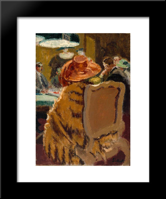 Baccarat - The Fur Cape 20x24 Black Modern Wood Framed Art Print Poster by Sickert, Walter