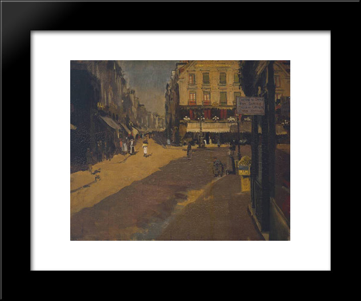 Cafe Of The Courts, Dieppe 20x24 Black Modern Wood Framed Art Print Poster by Sickert, Walter