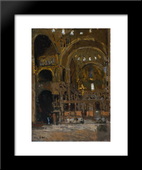 Interior Of St Mark'S, Venice 20x24 Black Modern Wood Framed Art Print Poster by Sickert, Walter