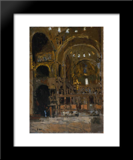 Interior Of St Mark'S, Venice 20x24 Black Modern Wood Framed Art Print Poster by Sickert, Walter