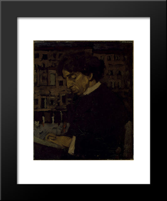 Portrait Of Israel Zangwill 20x24 Black Modern Wood Framed Art Print Poster by Sickert, Walter