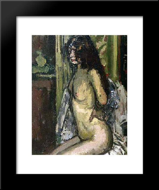 Seated Nude, Paris 20x24 Black Modern Wood Framed Art Print Poster by Sickert, Walter