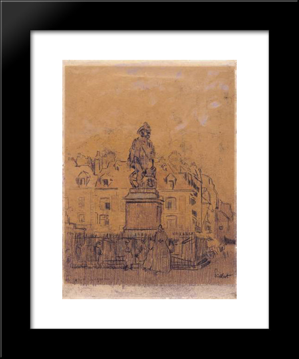 Sketch For `The Statue Of Duquesne, Dieppe' 20x24 Black Modern Wood Framed Art Print Poster by Sickert, Walter