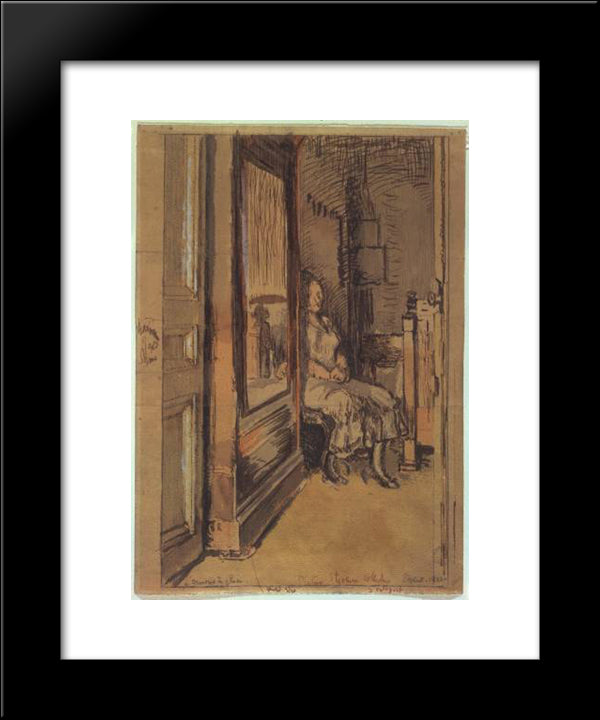 Study For `The Wardrobe' 20x24 Black Modern Wood Framed Art Print Poster by Sickert, Walter