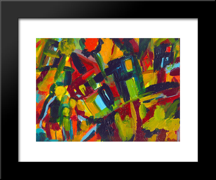 304 20x24 Black Modern Wood Framed Art Print Poster by Kandinsky, Wassily