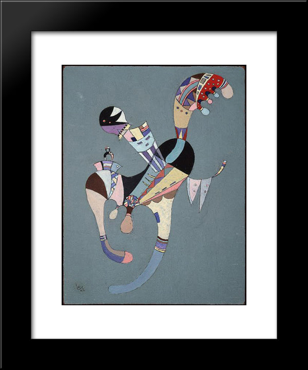 A Floating Figure 20x24 Black Modern Wood Framed Art Print Poster by Kandinsky, Wassily