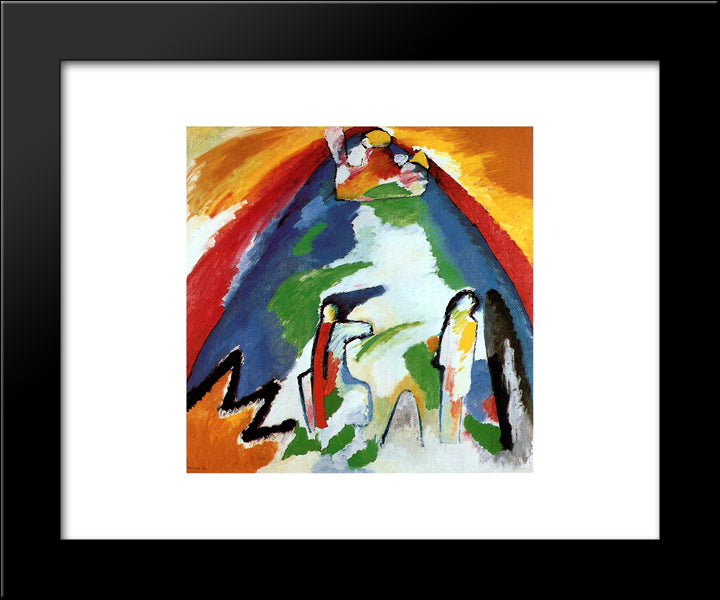 A Mountain 20x24 Black Modern Wood Framed Art Print Poster by Kandinsky, Wassily