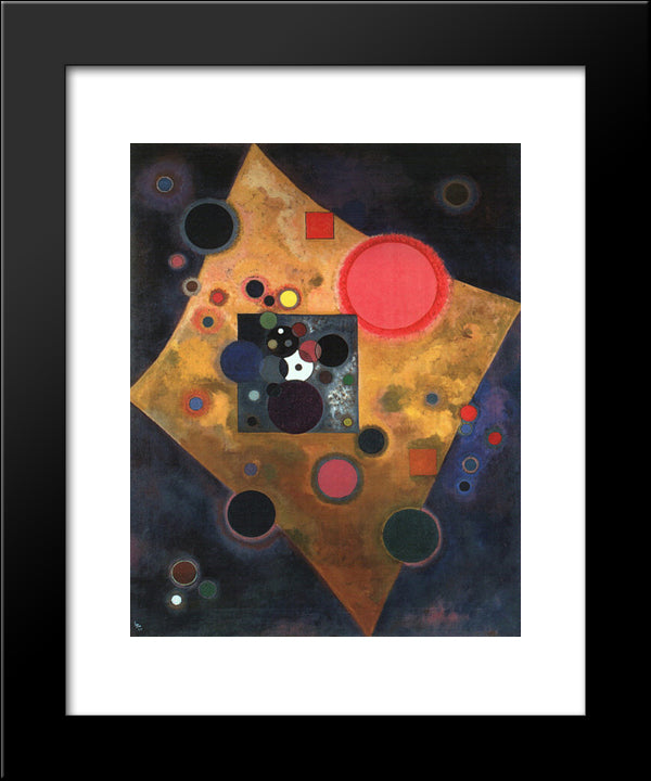 Accent On Rose 20x24 Black Modern Wood Framed Art Print Poster by Kandinsky, Wassily