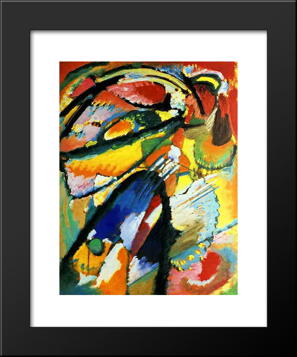 An Angel Of The Last Judgement 20x24 Black Modern Wood Framed Art Print Poster by Kandinsky, Wassily