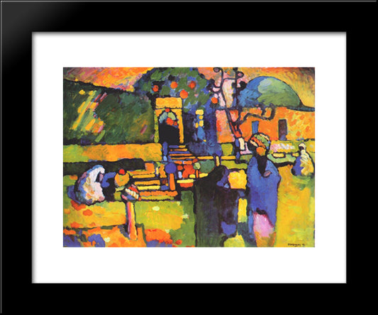 Arabs I (Cemetery) 20x24 Black Modern Wood Framed Art Print Poster by Kandinsky, Wassily