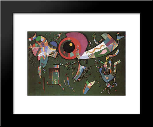 Around The Circle 20x24 Black Modern Wood Framed Art Print Poster by Kandinsky, Wassily