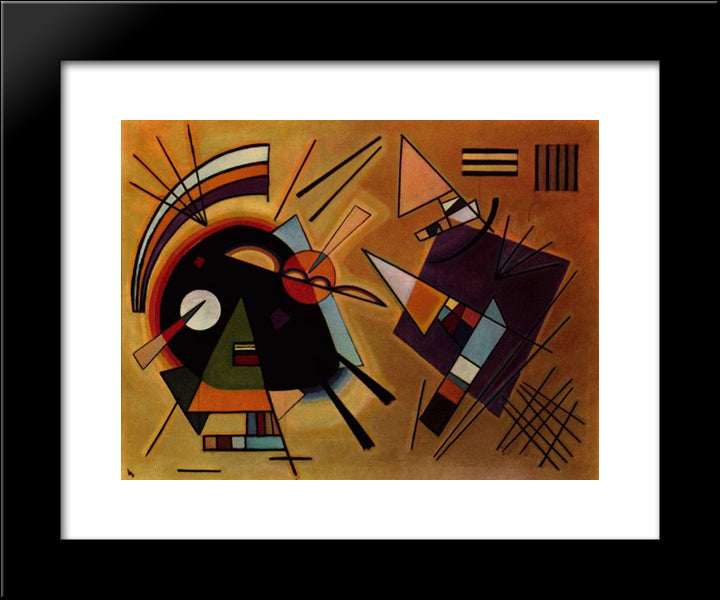 Black And Violet 20x24 Black Modern Wood Framed Art Print Poster by Kandinsky, Wassily