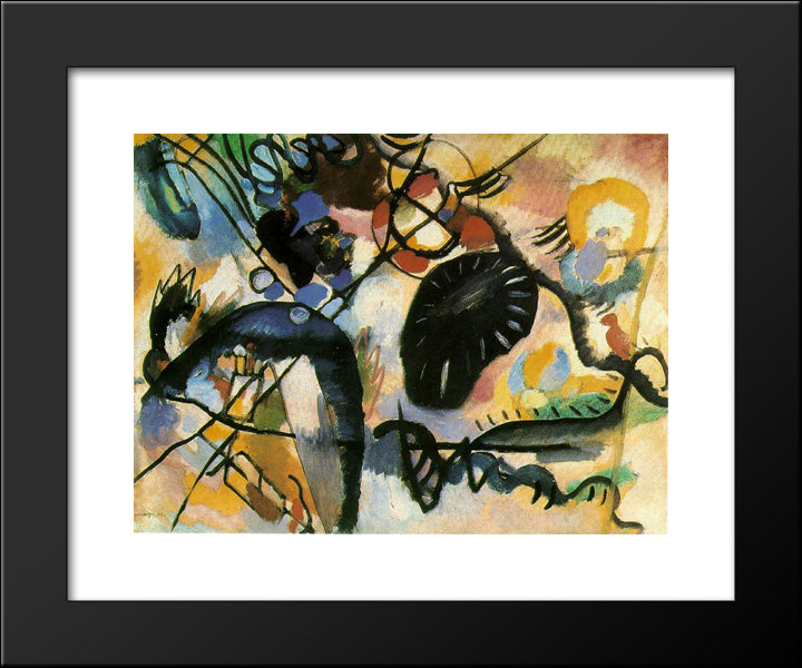 Black Spot 20x24 Black Modern Wood Framed Art Print Poster by Kandinsky, Wassily