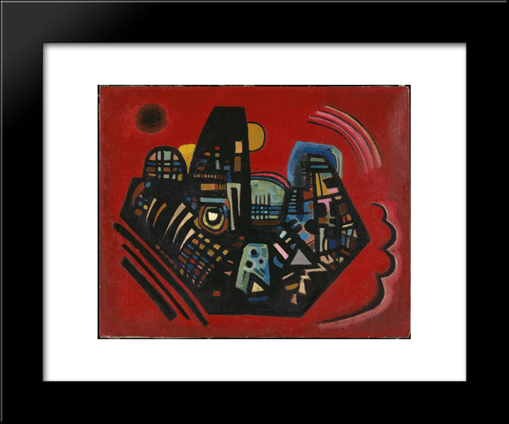 Black-Red 20x24 Black Modern Wood Framed Art Print Poster by Kandinsky, Wassily