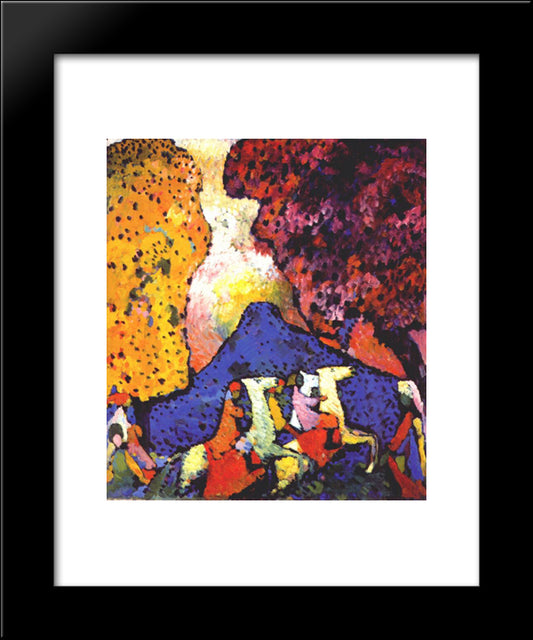 Blue Mountain 20x24 Black Modern Wood Framed Art Print Poster by Kandinsky, Wassily