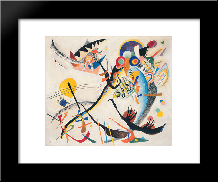 Blue Segment 20x24 Black Modern Wood Framed Art Print Poster by Kandinsky, Wassily