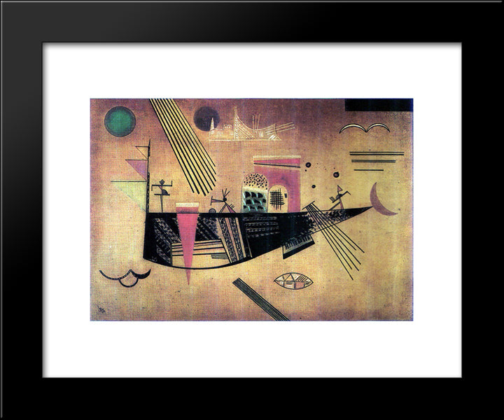 Capricious 20x24 Black Modern Wood Framed Art Print Poster by Kandinsky, Wassily