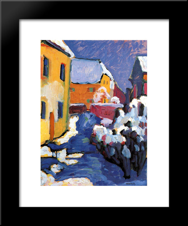 Cemetery And Vicarage In Kochel 20x24 Black Modern Wood Framed Art Print Poster by Kandinsky, Wassily