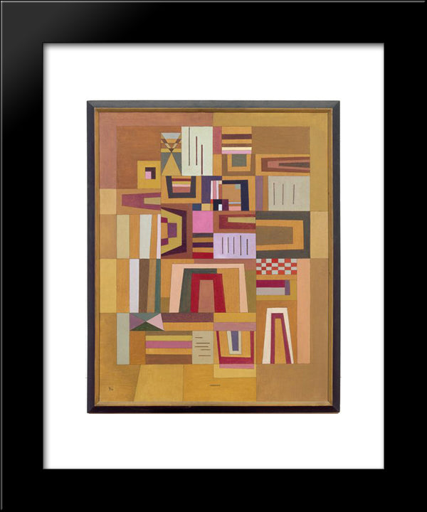 Compensation Rose 20x24 Black Modern Wood Framed Art Print Poster by Kandinsky, Wassily