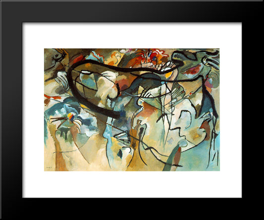 Composition V 20x24 Black Modern Wood Framed Art Print Poster by Kandinsky, Wassily