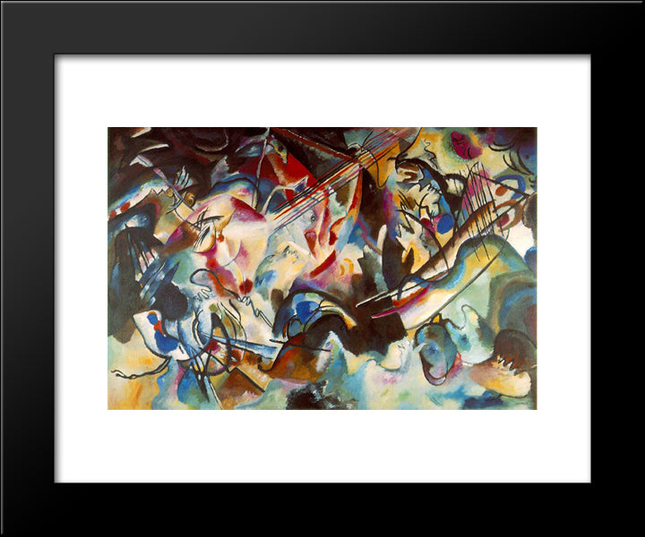 Composition Vi 20x24 Black Modern Wood Framed Art Print Poster by Kandinsky, Wassily