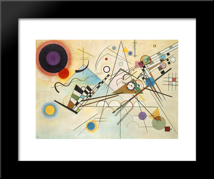 Composition Viii 20x24 Black Modern Wood Framed Art Print Poster by Kandinsky, Wassily