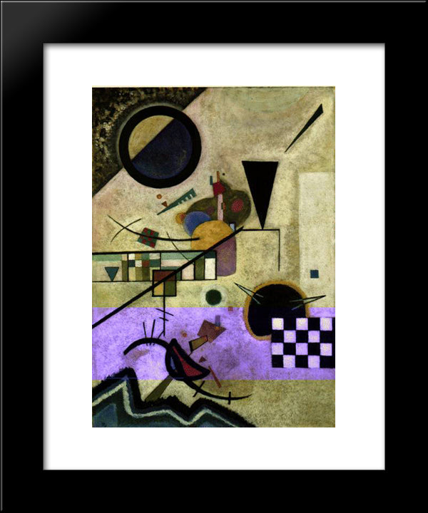 Contrasting Sounds 20x24 Black Modern Wood Framed Art Print Poster by Kandinsky, Wassily