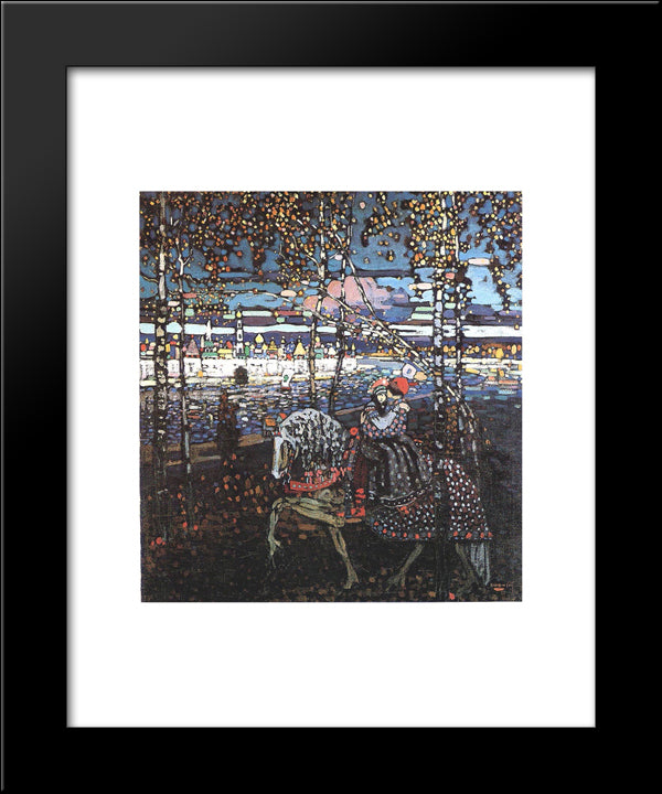 Couple Riding 20x24 Black Modern Wood Framed Art Print Poster by Kandinsky, Wassily