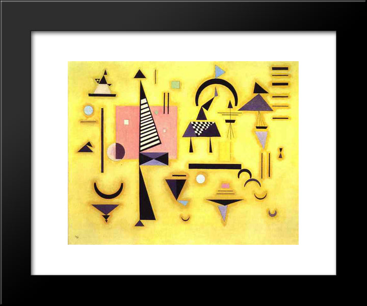 Decisive Pink 20x24 Black Modern Wood Framed Art Print Poster by Kandinsky, Wassily