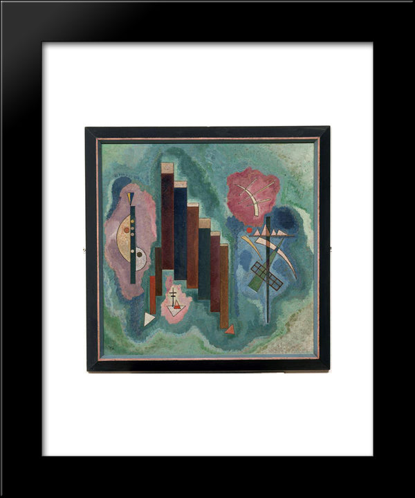 Downwards 20x24 Black Modern Wood Framed Art Print Poster by Kandinsky, Wassily