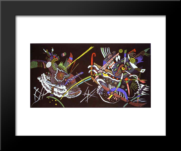 Draft For Mural In The Unjuried Art Show, Wall B 20x24 Black Modern Wood Framed Art Print Poster by Kandinsky, Wassily