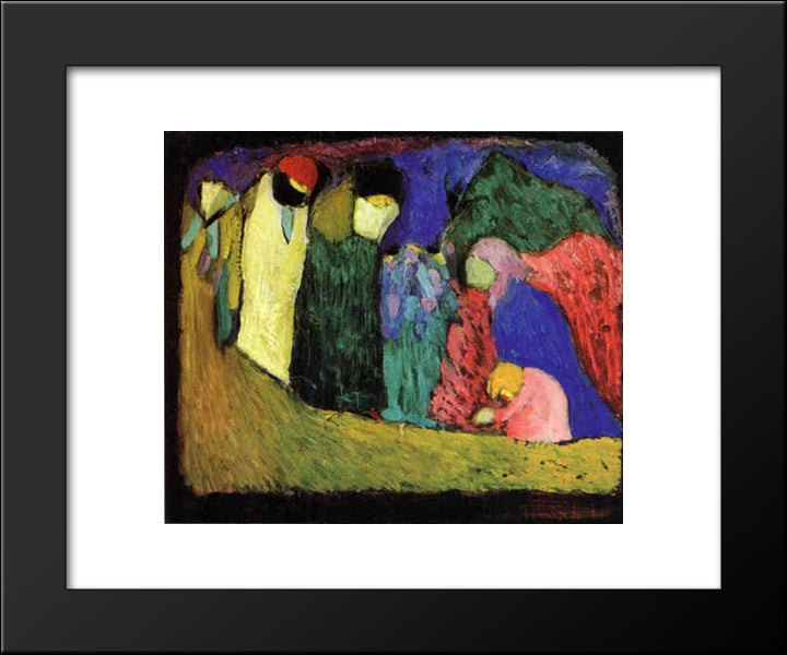 Encounter 20x24 Black Modern Wood Framed Art Print Poster by Kandinsky, Wassily