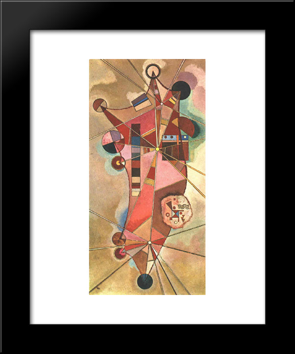 Fixed Points 20x24 Black Modern Wood Framed Art Print Poster by Kandinsky, Wassily