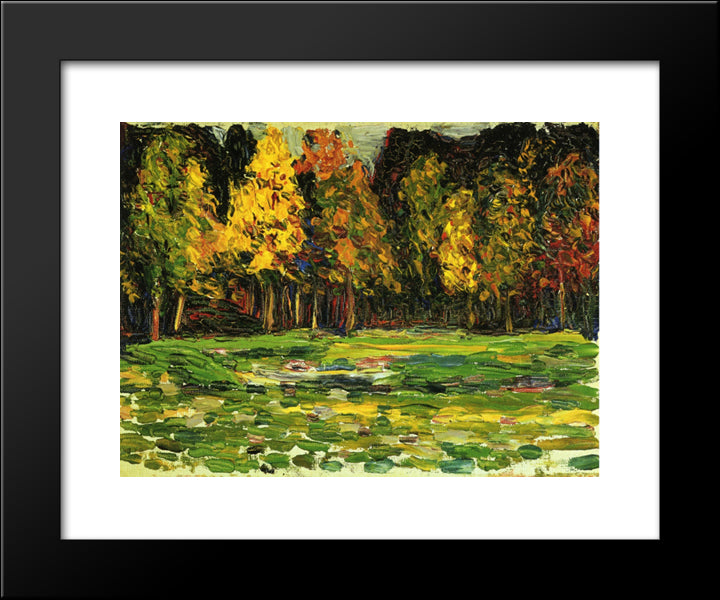 Forest Edge 20x24 Black Modern Wood Framed Art Print Poster by Kandinsky, Wassily