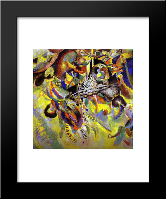 Fugue 20x24 Black Modern Wood Framed Art Print Poster by Kandinsky, Wassily