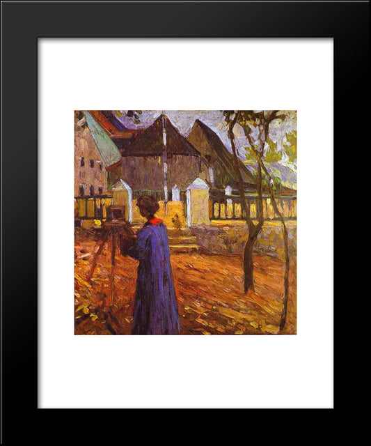 Gabriele Munter Painting 20x24 Black Modern Wood Framed Art Print Poster by Kandinsky, Wassily