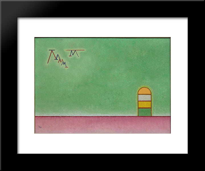 Green Emptyness 20x24 Black Modern Wood Framed Art Print Poster by Kandinsky, Wassily