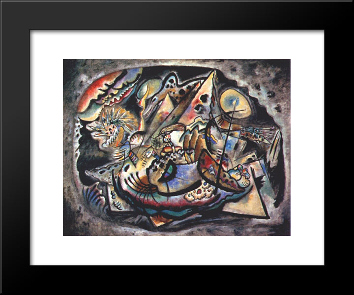 Grey Oval 20x24 Black Modern Wood Framed Art Print Poster by Kandinsky, Wassily