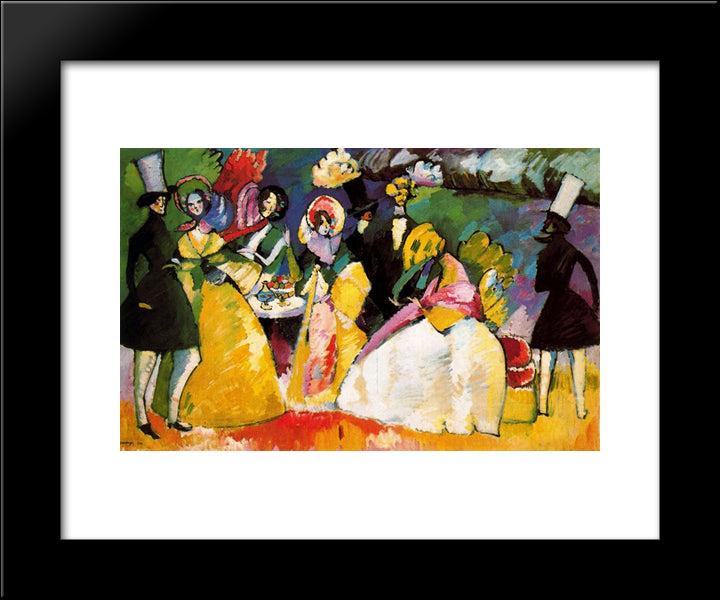 Group In Crinolines 20x24 Black Modern Wood Framed Art Print Poster by Kandinsky, Wassily