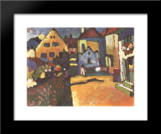 Grungasse In Murnau 20x24 Black Modern Wood Framed Art Print Poster by Kandinsky, Wassily